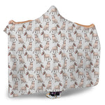 White Bull Terrier Pattern Print Hooded Blanket