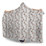 White Bull Terrier Pattern Print Hooded Blanket