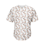 White Bull Terrier Pattern Print Men's Baseball Jersey