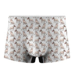 White Bull Terrier Pattern Print Men's Boxer Briefs