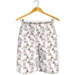 White Bull Terrier Pattern Print Men's Shorts
