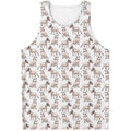 White Bull Terrier Pattern Print Men's Tank Top