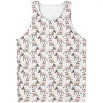 White Bull Terrier Pattern Print Men's Tank Top