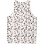 White Bull Terrier Pattern Print Men's Tank Top