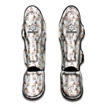 White Bull Terrier Pattern Print Muay Thai Shin Guard