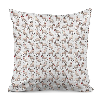 White Bull Terrier Pattern Print Pillow Cover