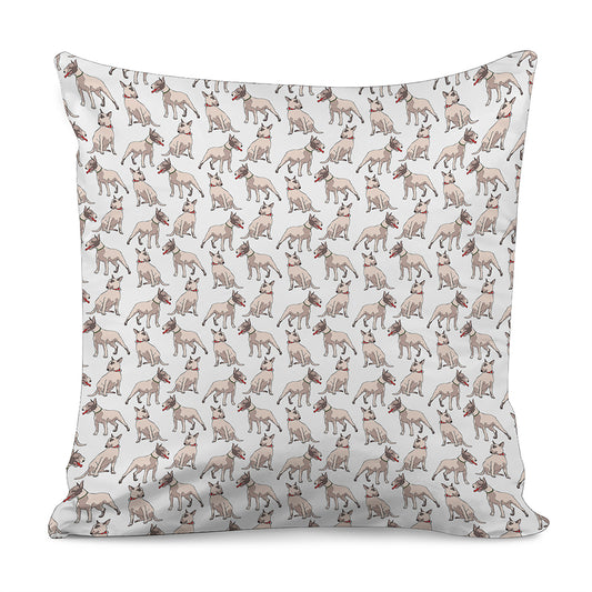 White Bull Terrier Pattern Print Pillow Cover
