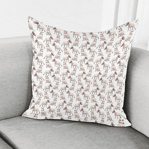 White Bull Terrier Pattern Print Pillow Cover