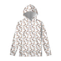 White Bull Terrier Pattern Print Pullover Hoodie