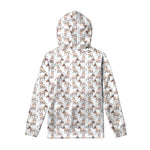 White Bull Terrier Pattern Print Pullover Hoodie