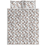 White Bull Terrier Pattern Print Quilt Bed Set