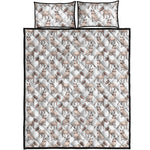 White Bull Terrier Pattern Print Quilt Bed Set