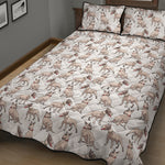 White Bull Terrier Pattern Print Quilt Bed Set
