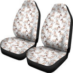 White Bull Terrier Pattern Print Universal Fit Car Seat Covers