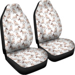 White Bull Terrier Pattern Print Universal Fit Car Seat Covers