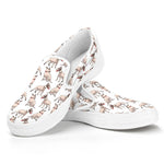White Bull Terrier Pattern Print White Slip On Shoes