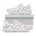 White Bull Terrier Pattern Print White Running Shoes