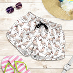White Bull Terrier Pattern Print Women's Shorts