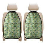 White Cactus Plant Pattern Print Car Seat Organizers