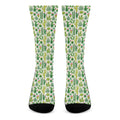 White Cactus Plant Pattern Print Crew Socks