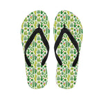 White Cactus Plant Pattern Print Flip Flops