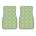 White Cactus Plant Pattern Print Front Car Floor Mats