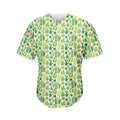 White Cactus Plant Pattern Print Men's Baseball Jersey