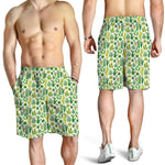 White Cactus Plant Pattern Print Men's Shorts
