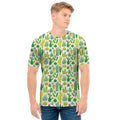 White Cactus Plant Pattern Print Men's T-Shirt