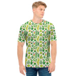 White Cactus Plant Pattern Print Men's T-Shirt