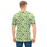 White Cactus Plant Pattern Print Men's T-Shirt