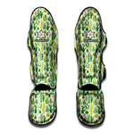 White Cactus Plant Pattern Print Muay Thai Shin Guard