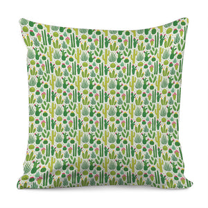 White Cactus Plant Pattern Print Pillow Cover