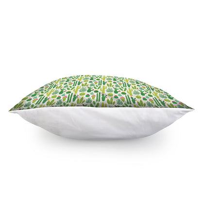 White Cactus Plant Pattern Print Pillow Cover
