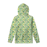White Cactus Plant Pattern Print Pullover Hoodie