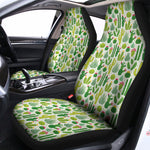 White Cactus Plant Pattern Print Universal Fit Car Seat Covers