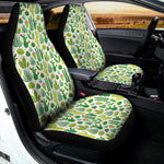 White Cactus Plant Pattern Print Universal Fit Car Seat Covers