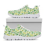 White Cactus Plant Pattern Print White Sneakers