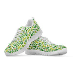 White Cactus Plant Pattern Print White Sneakers