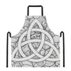 White Celtic Trinity Knot Symbol Print Apron