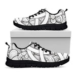 White Celtic Trinity Knot Symbol Print Black Sneakers
