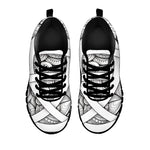 White Celtic Trinity Knot Symbol Print Black Sneakers