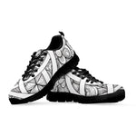 White Celtic Trinity Knot Symbol Print Black Sneakers