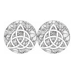 White Celtic Trinity Knot Symbol Print Car Coasters