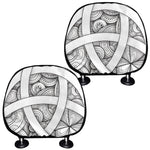 White Celtic Trinity Knot Symbol Print Car Headrest Covers