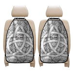 White Celtic Trinity Knot Symbol Print Car Seat Organizers