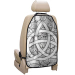 White Celtic Trinity Knot Symbol Print Car Seat Organizers