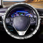 White Celtic Trinity Knot Symbol Print Car Steering Wheel Cover