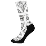 White Celtic Trinity Knot Symbol Print Crew Socks