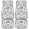 White Celtic Trinity Knot Symbol Print Front and Back Car Floor Mats